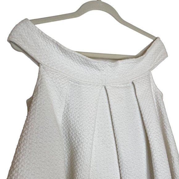 Free People Priscilla Off-Shoulder Ivory Pleated Swing Top, S - Picture 4 of 7